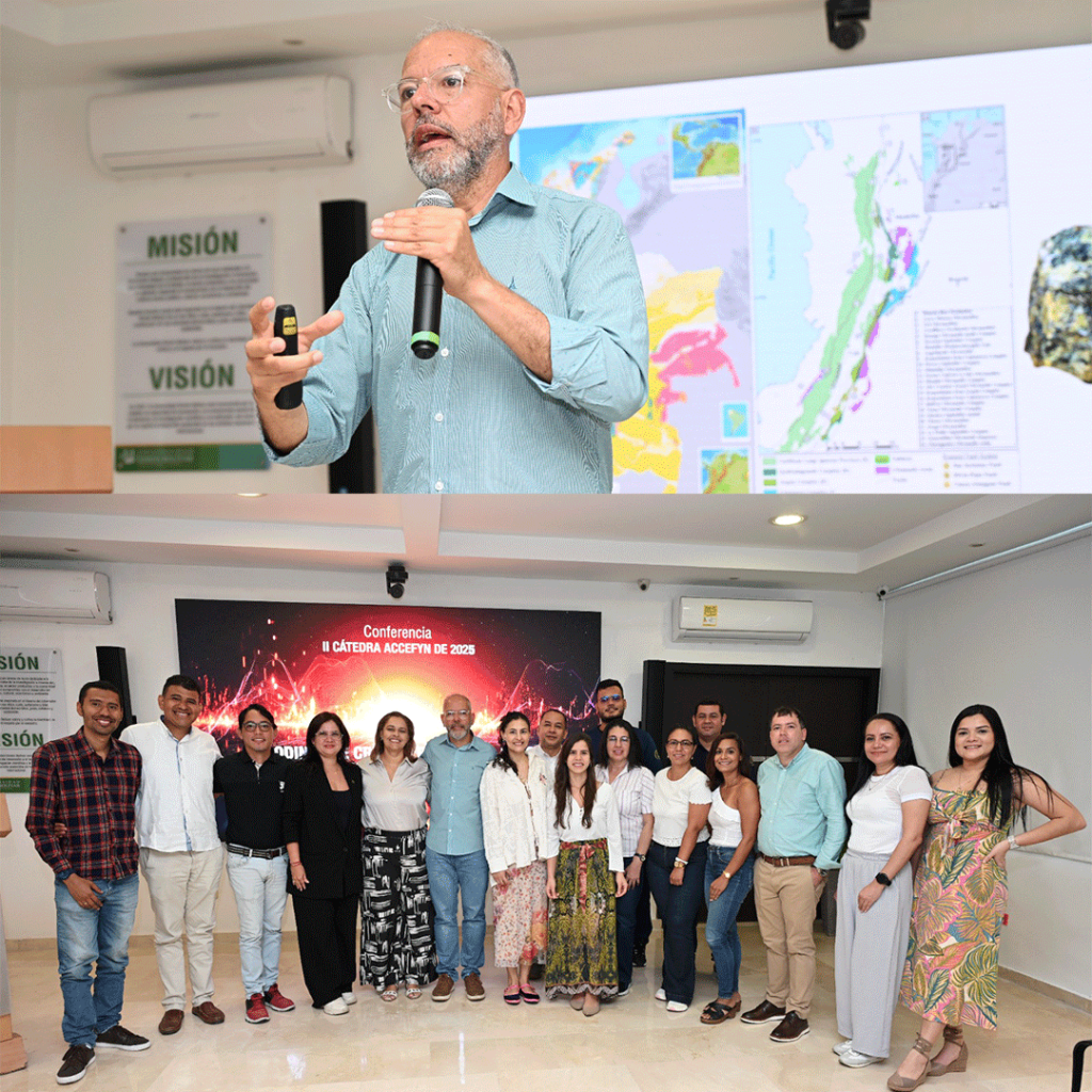 Dr. Carlos Alberto Vargas, presidente ACCEFyN en compañía de los participantes del evento
Foto: Oficina de comunicaciones, Universidad Simón Bolívar